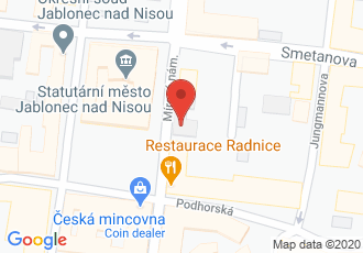 Google map: Mírové nám. 490/12 466 01, Jablonec nad Nisou